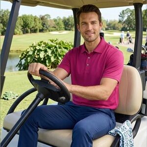 Roundtree & Yorke Performance Polo Shirt - Magenta Pink - XL